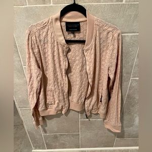 SANCTUARY women’s jacket lightweight, blush pink, cut out, causal SZ L